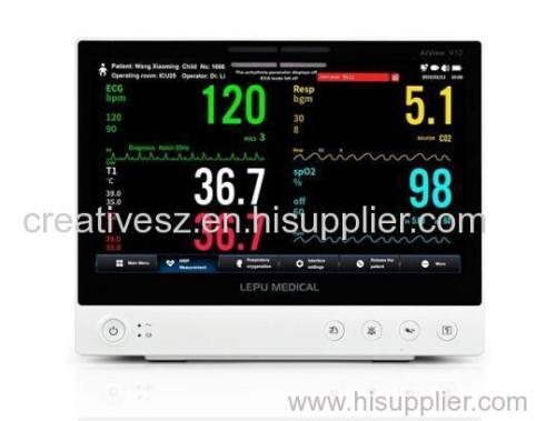 Lepu Medical AiView V12 Multiparameter Patient Monitor Portable All-in-one Vital Signs Monitor with AI Analysis Diagnosi