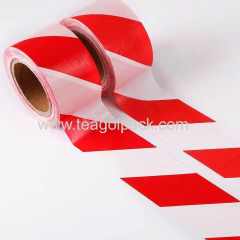 50mmx100M PE Warning Tape Red/White(11852F)Non-Adhesive