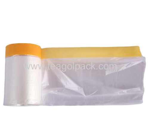 550mmx33M Rice Paper Pre-Taped Masking Film/550mmx33M Masking Film With Rice Paper Tape Yellow