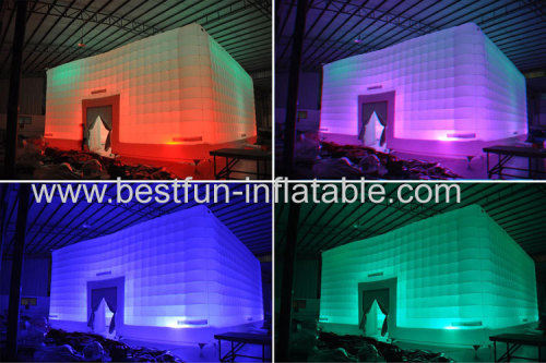 LED light portable inflatable party cube tent