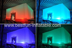 Outdoor Led Light Blow Up Nightclub Tent colorful inflatable tent with led light