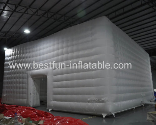 Inflatable Night Club Party Marquee Inflatable Air Cube Tent House Tent White Led Light