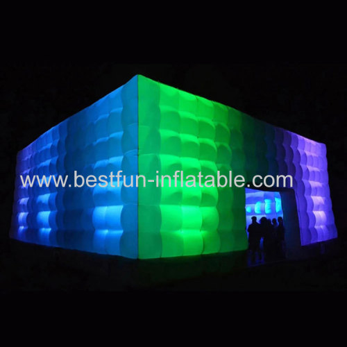 Large party Inflatable Nihgtclub Square Tent Sport Marquee With Colorful Lights Inflatable Disco Club Tent Cubic Structu