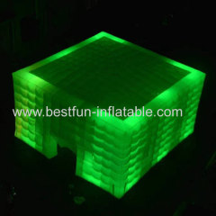 Large Led Inflatable Marquee Inflatable Air Cube Tent House With Blower Inflatable Lighting Tent For Party