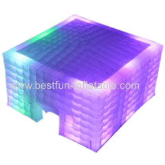 Large Led Inflatable Marquee Inflatable Air Cube Tent House With Blower Inflatable Lighting Tent For Party