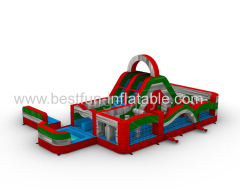 40FT Red Rock Wrap Around bounce house Obstacle bouncy castle obstacle course