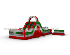 40FT Red Rock Wrap Around bounce house Obstacle bouncy castle obstacle course