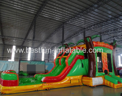 tropical fiesta 7 in 1 combo Inflatable Castle And Slide inflatable tropical combo bounce house