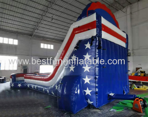 18ft all american double outdoor inflatable slide for kids long inflatable obstacle with pool swimming slide
