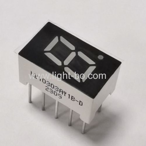 Single Digit 7.62mm (0.3 inch) Amber 7 Segment LED Display Common cathode for Cooker Hood