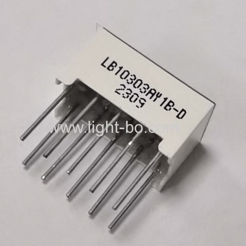 Cátodo comum com display LED âmbar de 7 segmentos de dígito único de 7,62 mm (0,3 polegadas) para exaustor