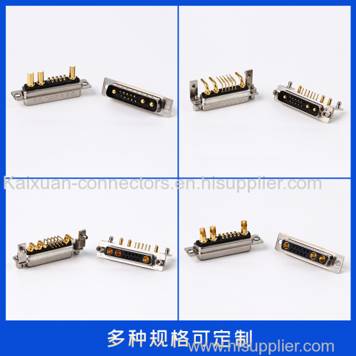 13w3 Female /Male High Power D-SUB Plug Jack With Stand PCB Gold Plated D-SUB-Connector Currenting Rating=20A