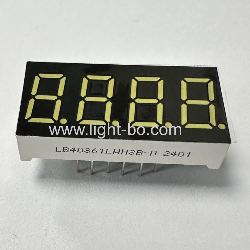 Cátodo comum ultra branco de 0,36 polegadas, 4 dígitos e 7 segmentos, display LED para painel de instrumentos