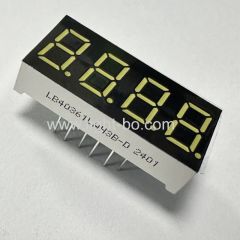 Ultra White common cathode 0.36inch 4 digit 7 segment led display for Instrument Panel