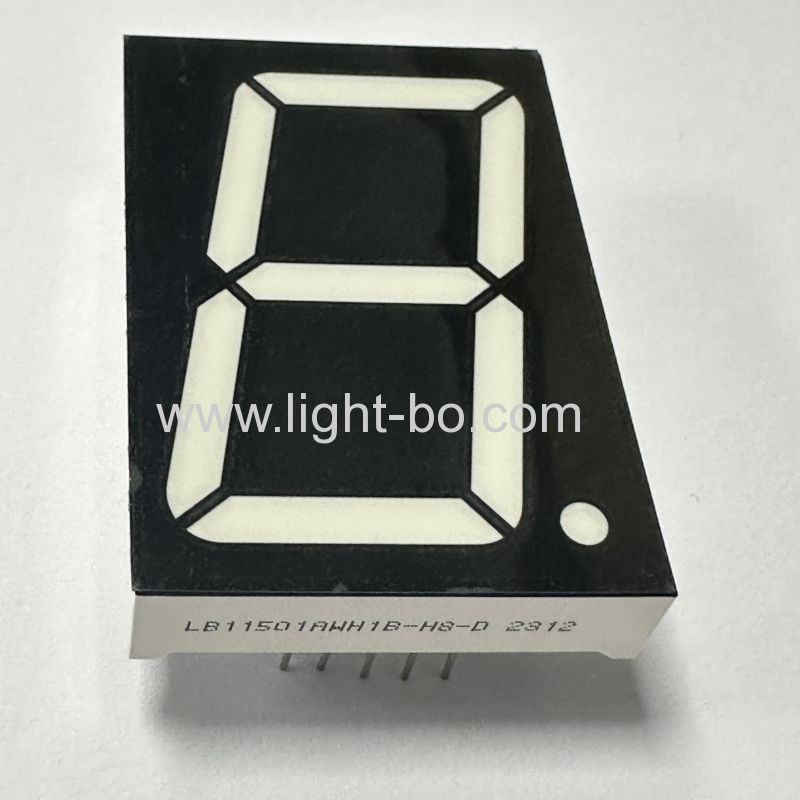 Ultra branco único dígito 38mm 7 segmentos display led ânodo comum para indicador de relógio digital