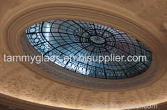 customized colored decorative stained glass for ceiling and dome