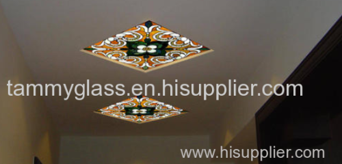 Hand-painted stained glass octagonal Dome Decorative ceiling Mosaic art glass light Covered Panes style unique design no