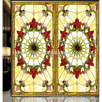 Mosaic Stained Glass Window Art Glass Panel With Metal Frame