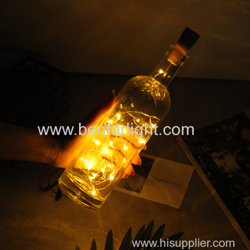 Night lights handmade glass bottle lamp girl's heart room party decoration led string light