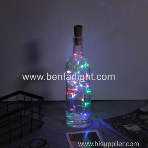 Night lights handmade glass bottle lamp girl's heart room party decoration led string light