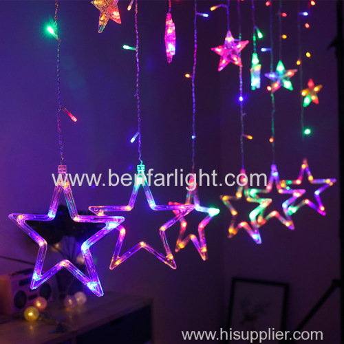 led curtain light room decoration six small star six bigstar