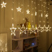 led curtain light room decoration six small star six bigstar