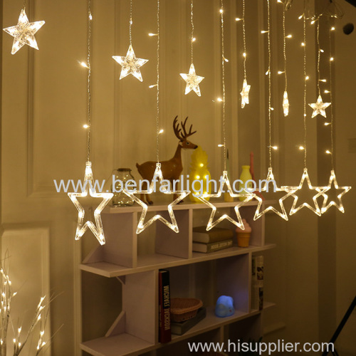 led curtain light room decoration six small star six bigstar