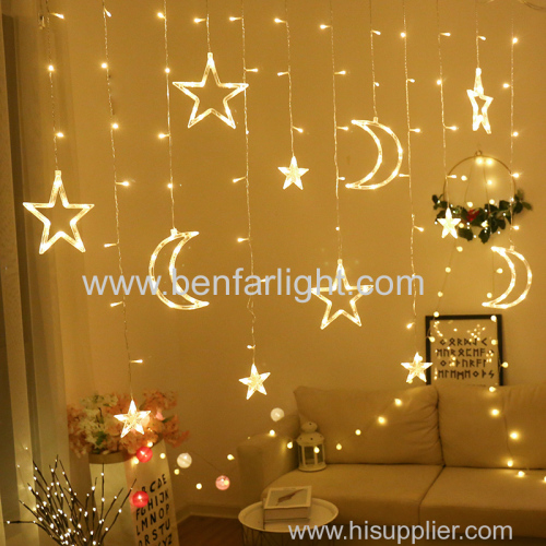 led curtain light romantic room decoration light three small star three bigstar three big moon