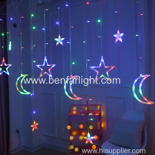 led curtain light romantic room decoration light three small star three bigstar three big moon