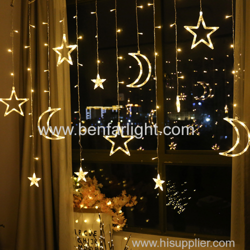 led curtain light romantic room decoration light three small star three bigstar three big moon