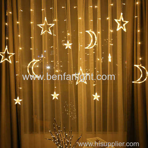 led curtain light romantic room decoration light three small star three bigstar three big moon