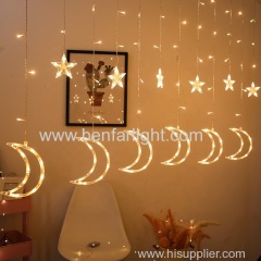 six small star six big moon led curtain light room decoration light