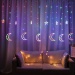 six small star six big moon led curtain light room decoration light