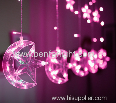 beautiful six small star six moonstar led curtain light room wedding decoration light