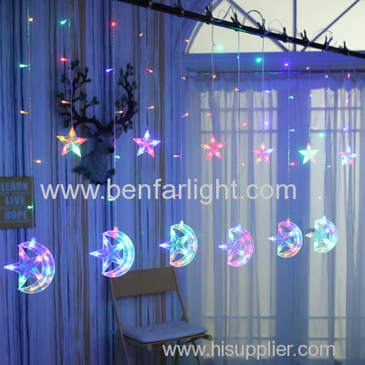 beautiful six small star six moonstar led curtain light room wedding decoration light