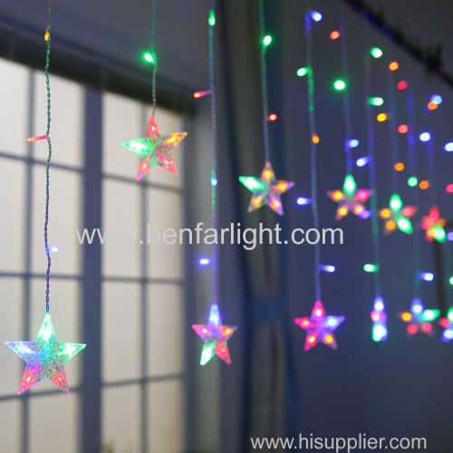 led star curtain light room party decoration light twelve star