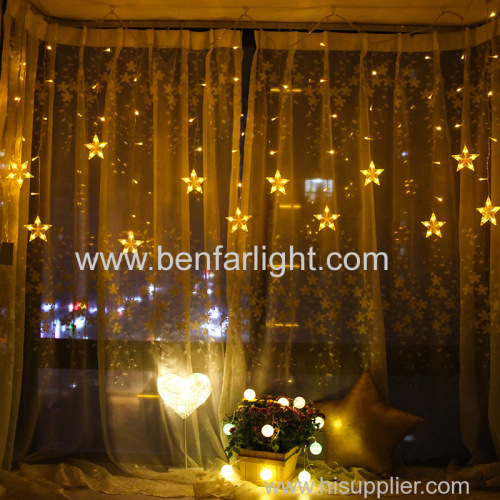 led star curtain light room party decoration light twelve star