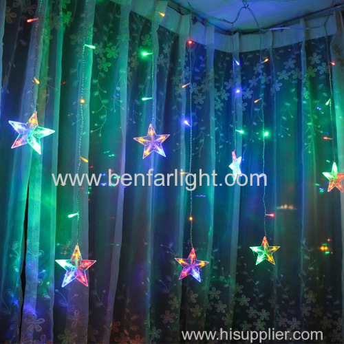 led star curtain light room party decoration light twelve star