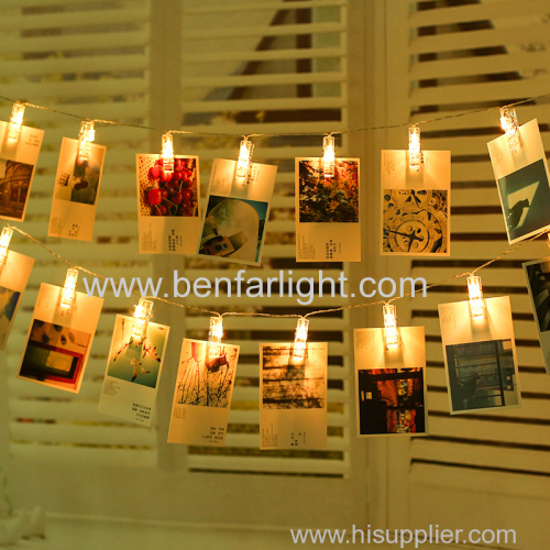 girls like the photo wall design decoration led photo clip string light