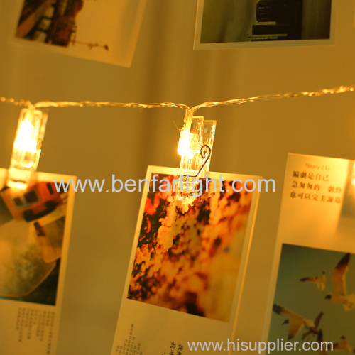 girls like the photo wall design decoration led photo clip string light