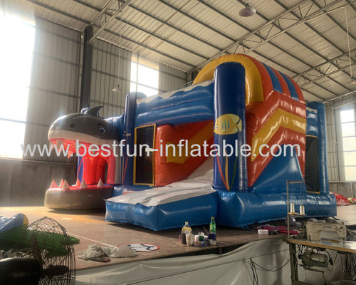 Kids Inflatable Moonwalk shark inflatable Bouncy Castle Jumping Commercial