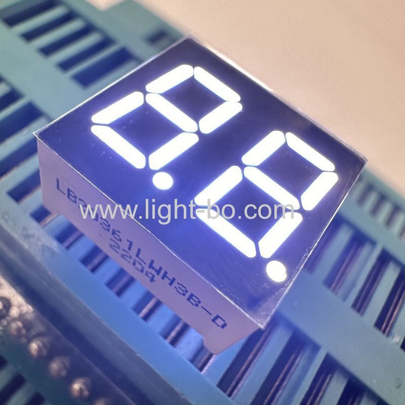 display led de 7 segmentos branco ultra brilhante de 9,2 mm (0,36 ") cátodo comum de 2 dígitos para eletrônicos de consumo