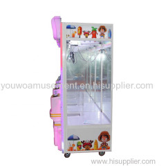 Youwo Coin Operated Cheap Crazy Toy 3 Claw Machine Midnight Maximum Tune 5 Game Doll Machine Singapore Supplier