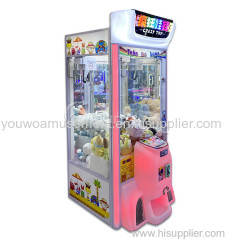 Youwo Coin Operated Cheap Crazy Toy 3 Claw Machine Midnight Maximum Tune 5 Game Doll Machine Singapore Supplier