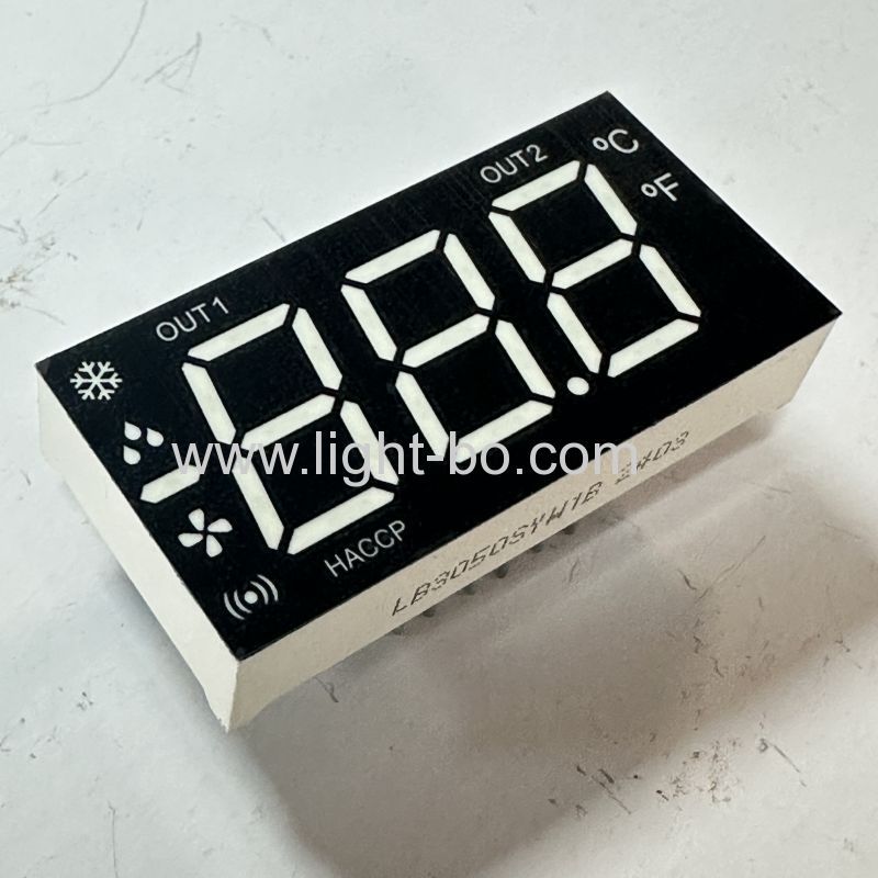 3-stelliges 12,7 mm gemeinsames Kathoden-LED-Display mit 7 Segmenten in Weiß zur Kühlschranksteuerung