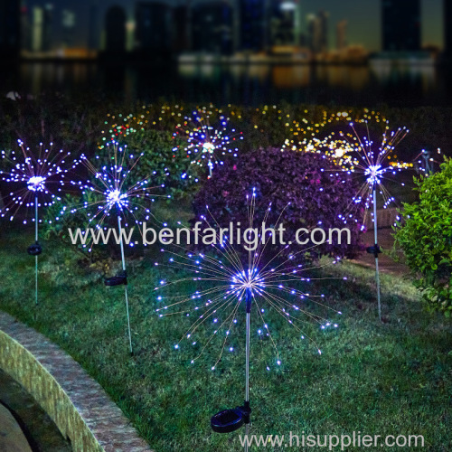 solar powered ground-mounted led fireworks light