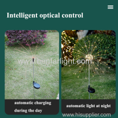 solar powered ground-mounted led fireworks light