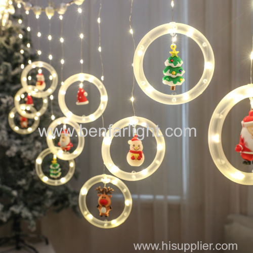 USB round ring christmas pendant curtain light