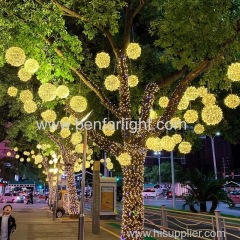 colorful led rattan ball light tree decoration round ball