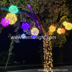 colorful led rattan ball light tree decoration round ball